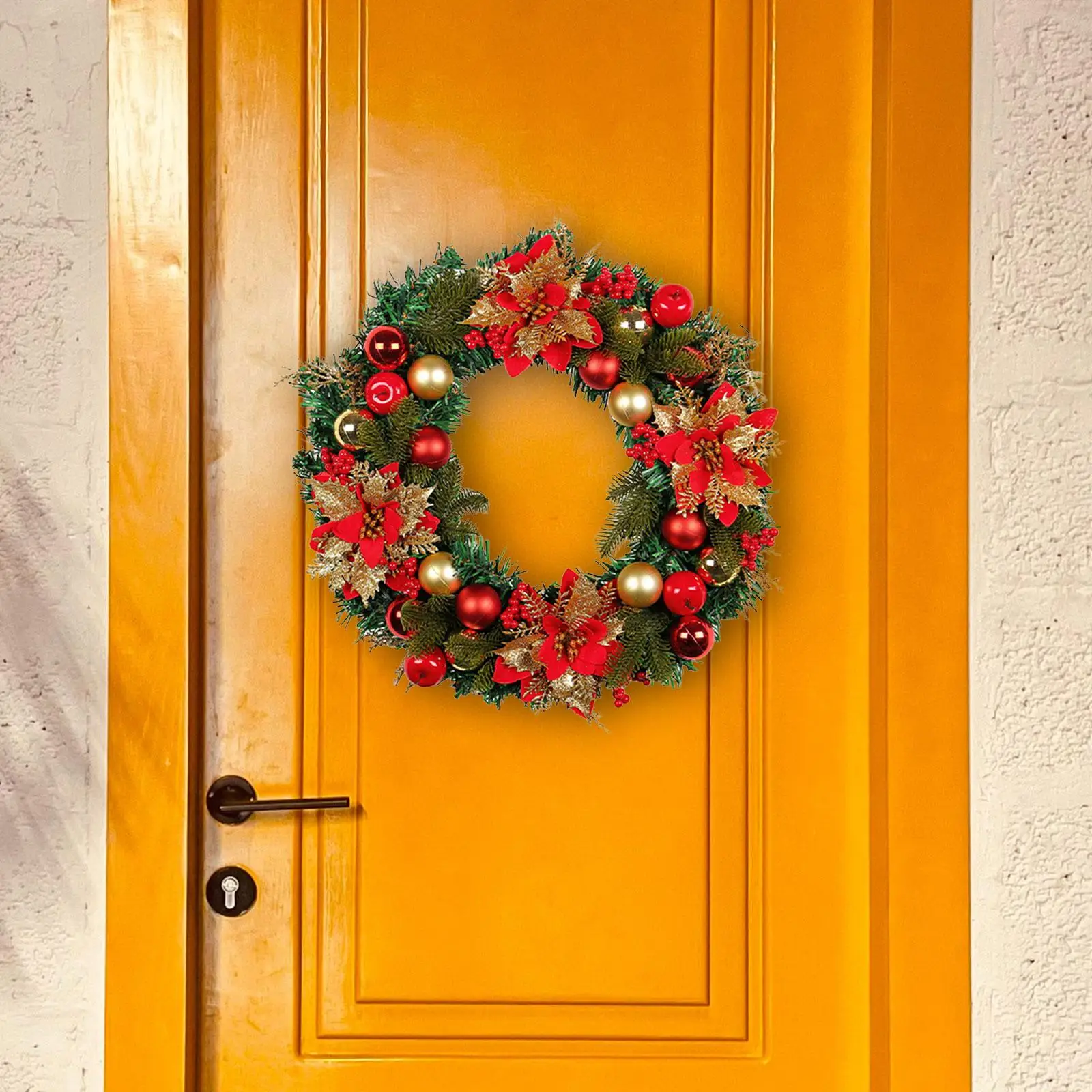 Christmas Wreath for Front Door Wall Artificial Wreaths for New Year Holiday