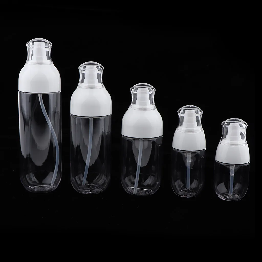 2 Pieces of Clear Reusable Empty Pump Bottle with Round Lid Bottles