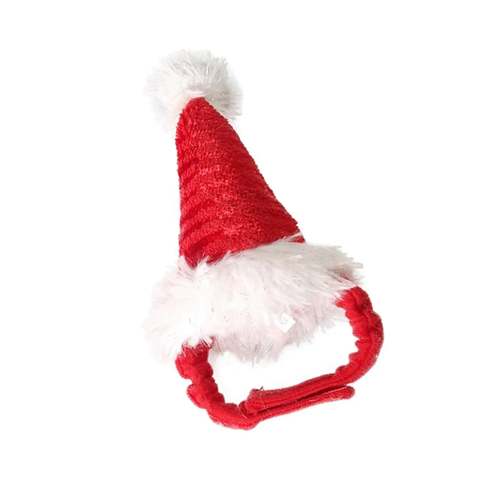 Cute Cat Hamster Santa Hat Cap Pet Christmas Hat Adjustable Under Chin Strap Head Accessories Comfortable to Wear Xmas Accessory