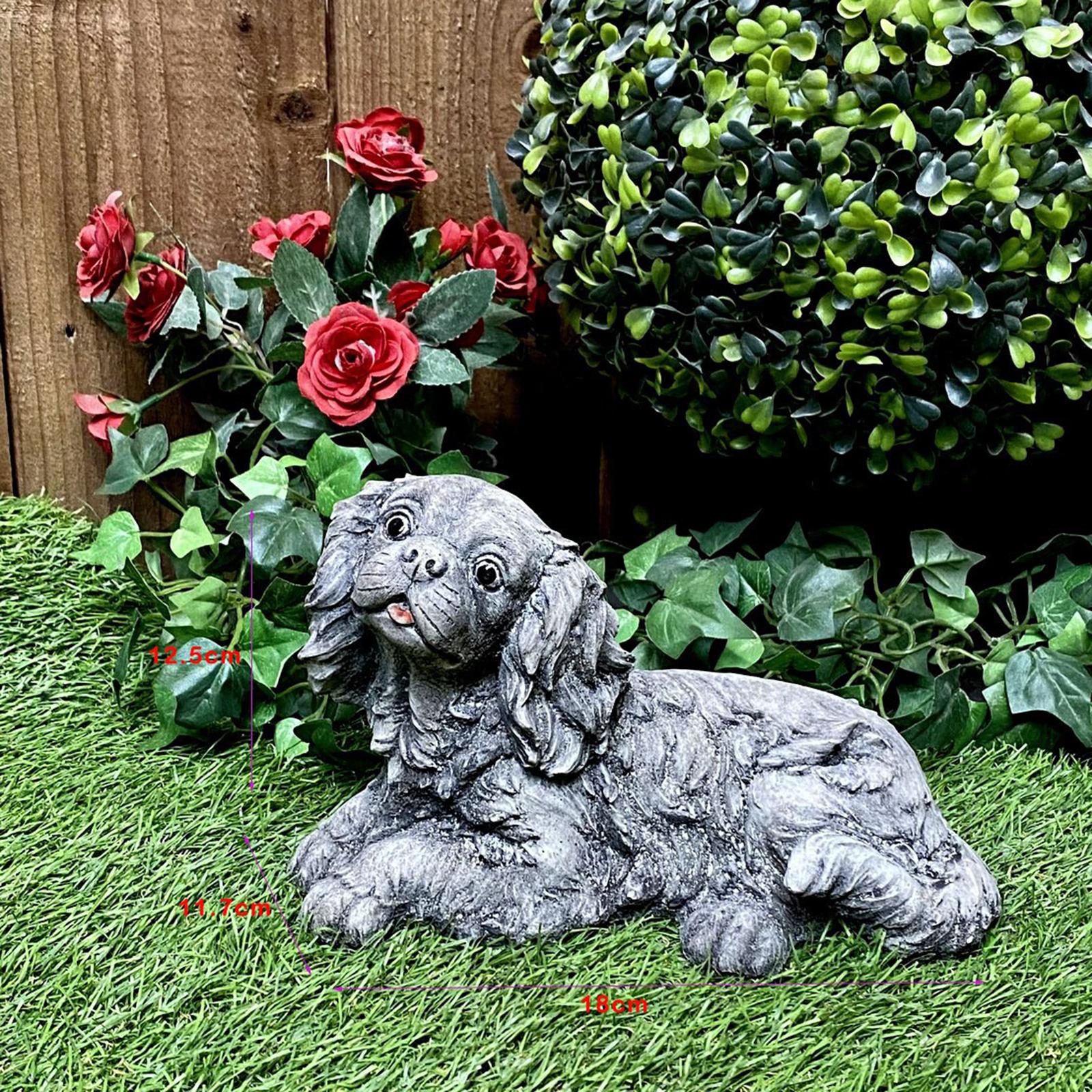 King Charles Spaniel Dog Figurine Garden Statues Sculpture for Outdoor