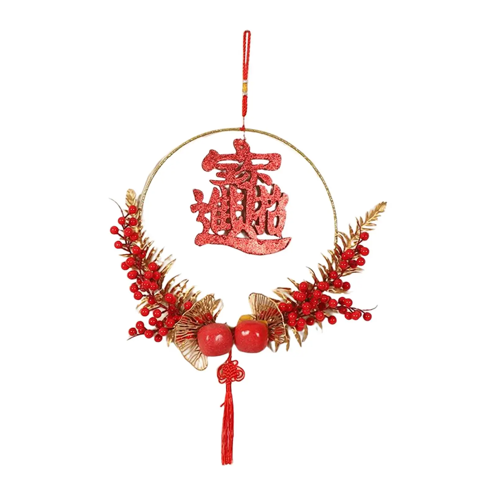 Chinese New Year Hanging Pendant with Chinese Knot Tassel Red for Door Study