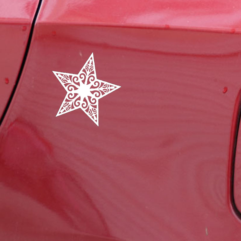Auto Aufkleber Personalisierte Kreative Aufkleber Design Retro fünfzackigen Stern Auto Dekoration Wasserdicht und Sonnencreme PVC 15*15cm – Detail 4