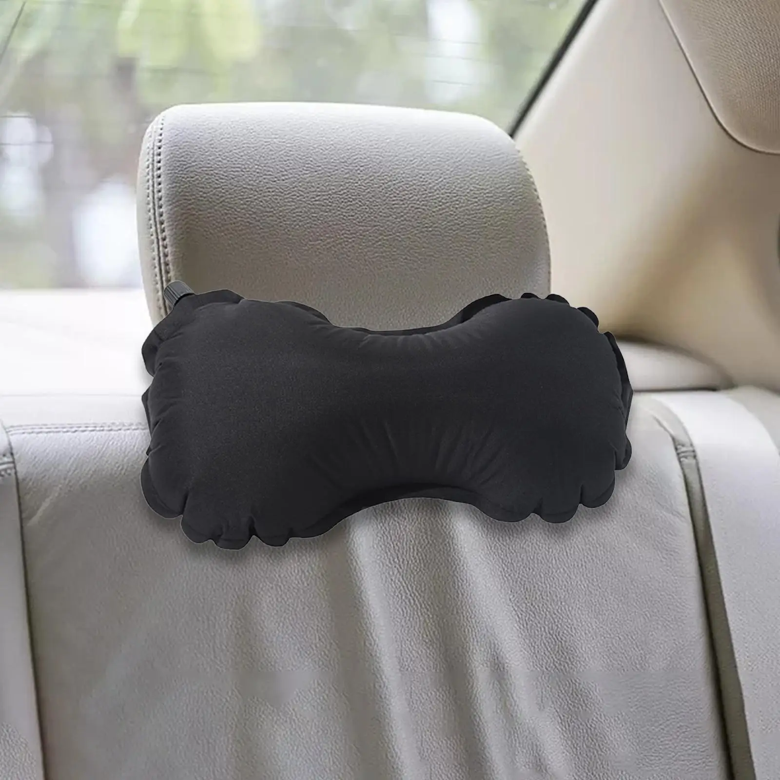 Inflatable Pillow Camping Portable with Back Straps Comfortable Ultralight Back Support Cushion for Driving Seat Indoor Outdoor