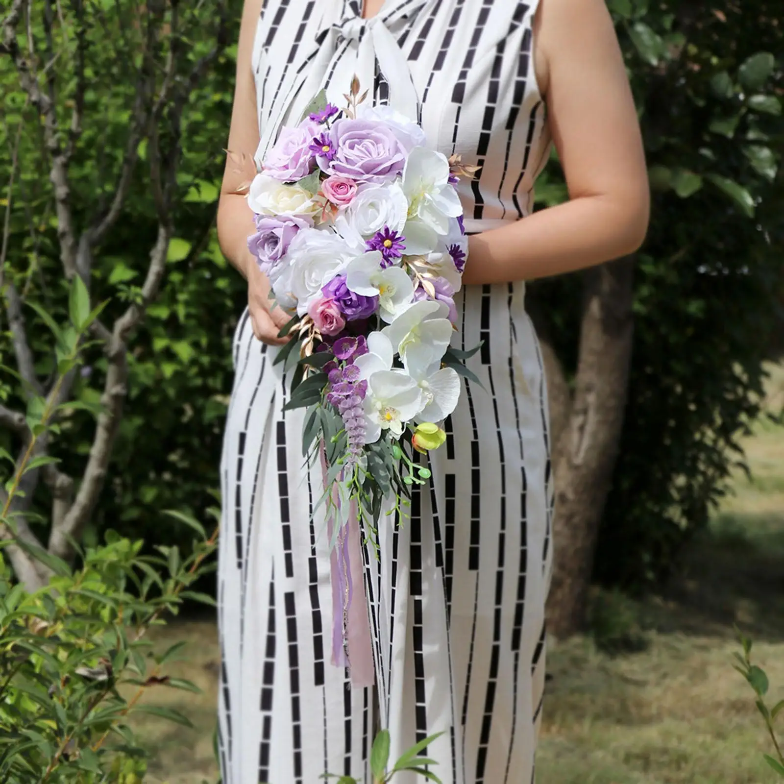 Artificial Bride Holding Flowers Bride Hand Stick Flower for Ceremony Church Decor