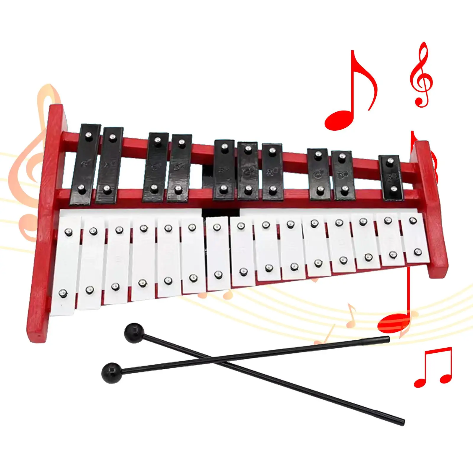 Glockenspiel Xylophone Kids Music Motor Skill Wooden Percussion Toys 25 Note for School Orchestras Live Performance