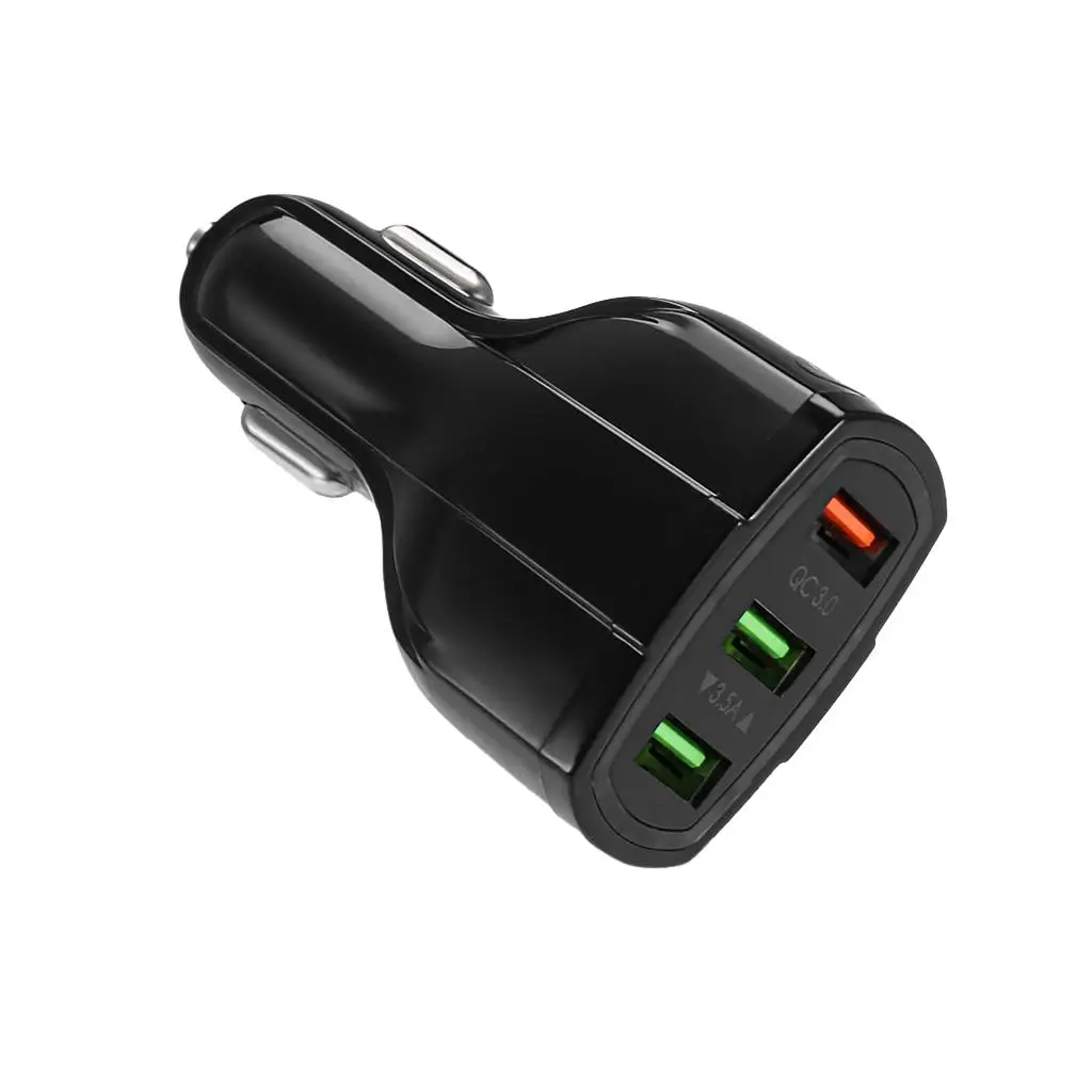 Universal Car Charger 3.5A 1.8A Fast Power Triple USB Ports Adapter Black
