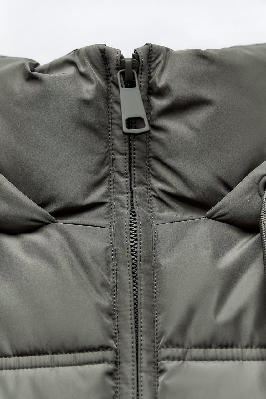 Gesteppte, kurze, dicke Kapuzenjacke für Damen, Winter-Wasser- und Windschutz, verkürzter Anorak, hoher Kragen, lange Ärmel, warmer Mantel_voghion.com