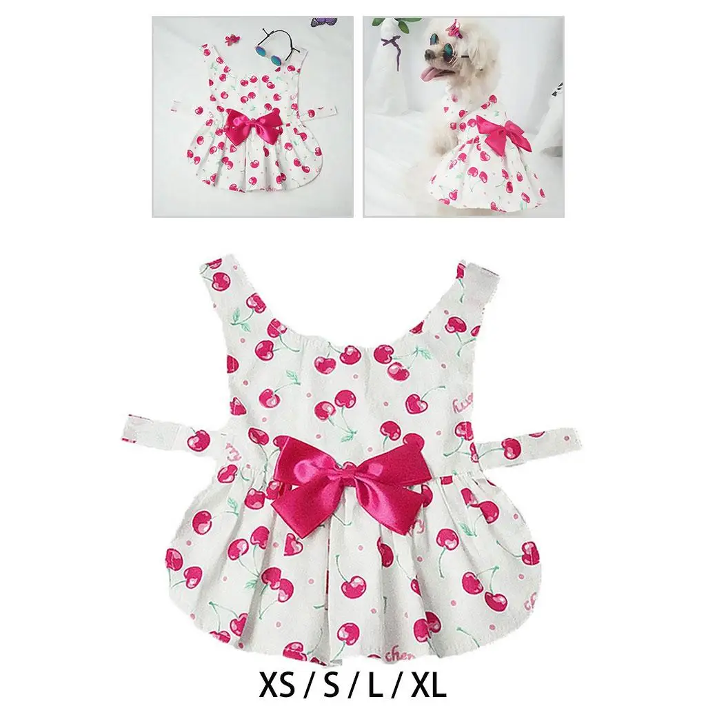Adorable dog  Bowknot Dresses Pet Skirt Clothes Doggie  Kitten Apparel Chihuahua Costume for  New Year Designer Small Dogs