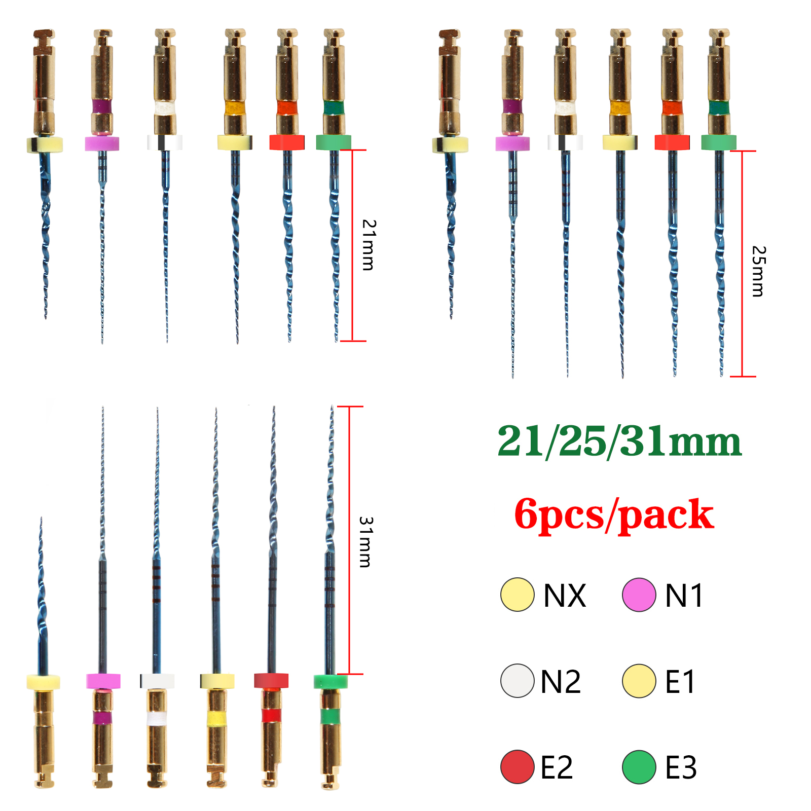 Best of 6pcs / pack Dental Supplies Dental Endo Endodontic Universal Engine Rotary Root Canal NiTi File Size 21MM / 25MM / MM Free Shipping Reviews & Tips