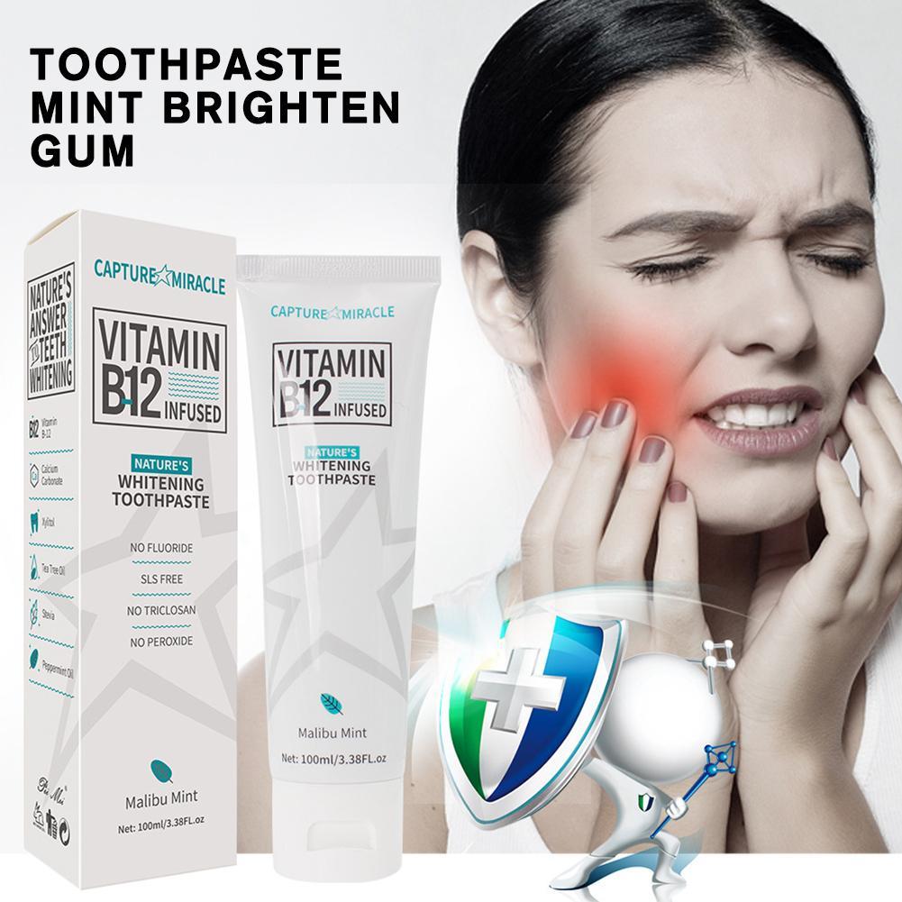 Best of 100ml Vitamin B12 Toothpaste Mint Brighten Gum Repair Oral Hygiene Remove Stains Tooth Whitening Fresh Breath Beauty Health Reviews & Tips