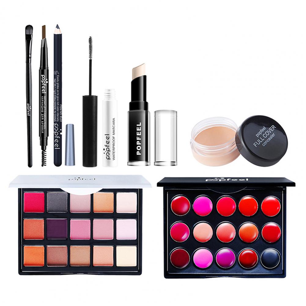 1set Makeup Kit Waterproof Natural Long Service Life 15 Colors Eye