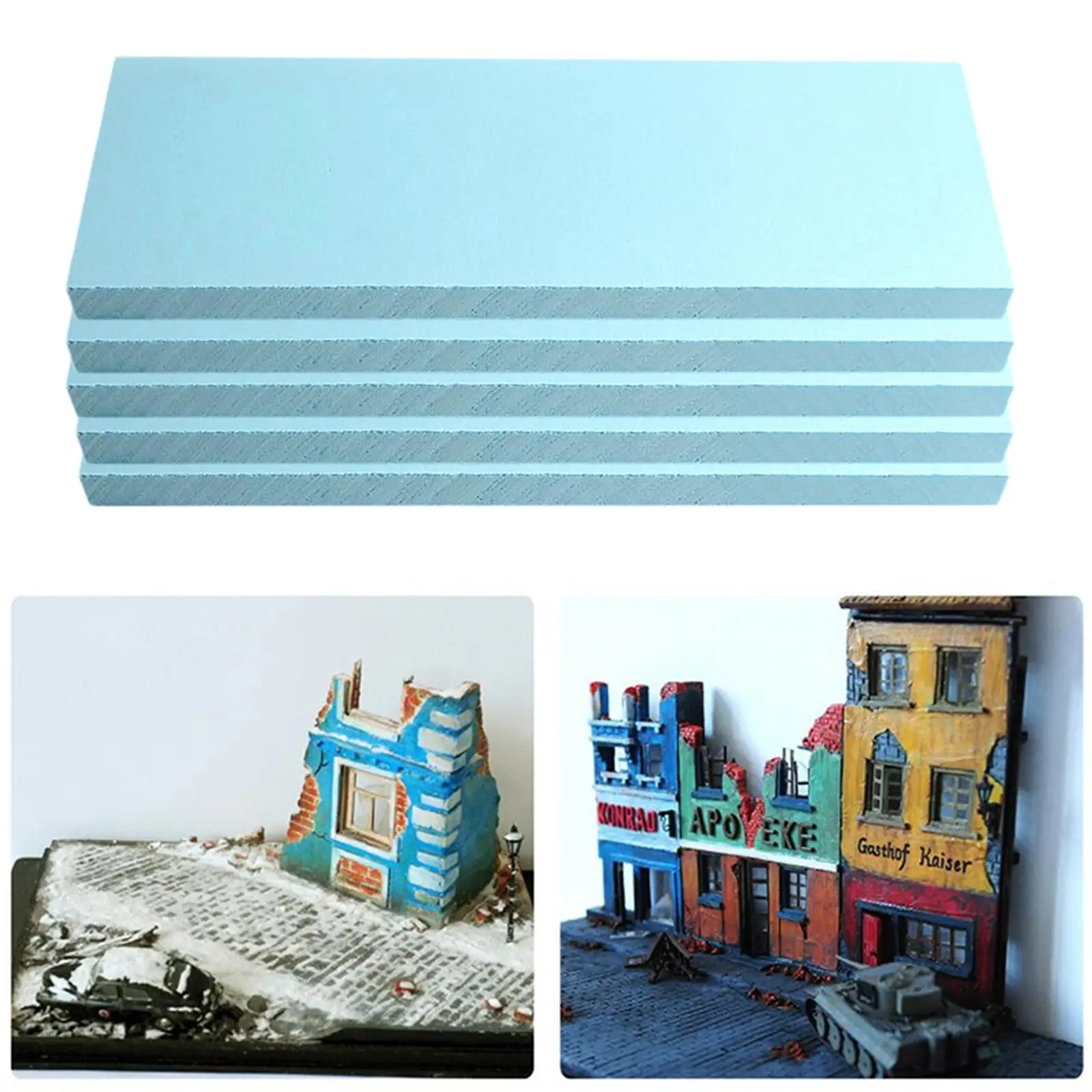 5pcs Blue Foam Cardboard Sheet Craft Model Diorama Base Building