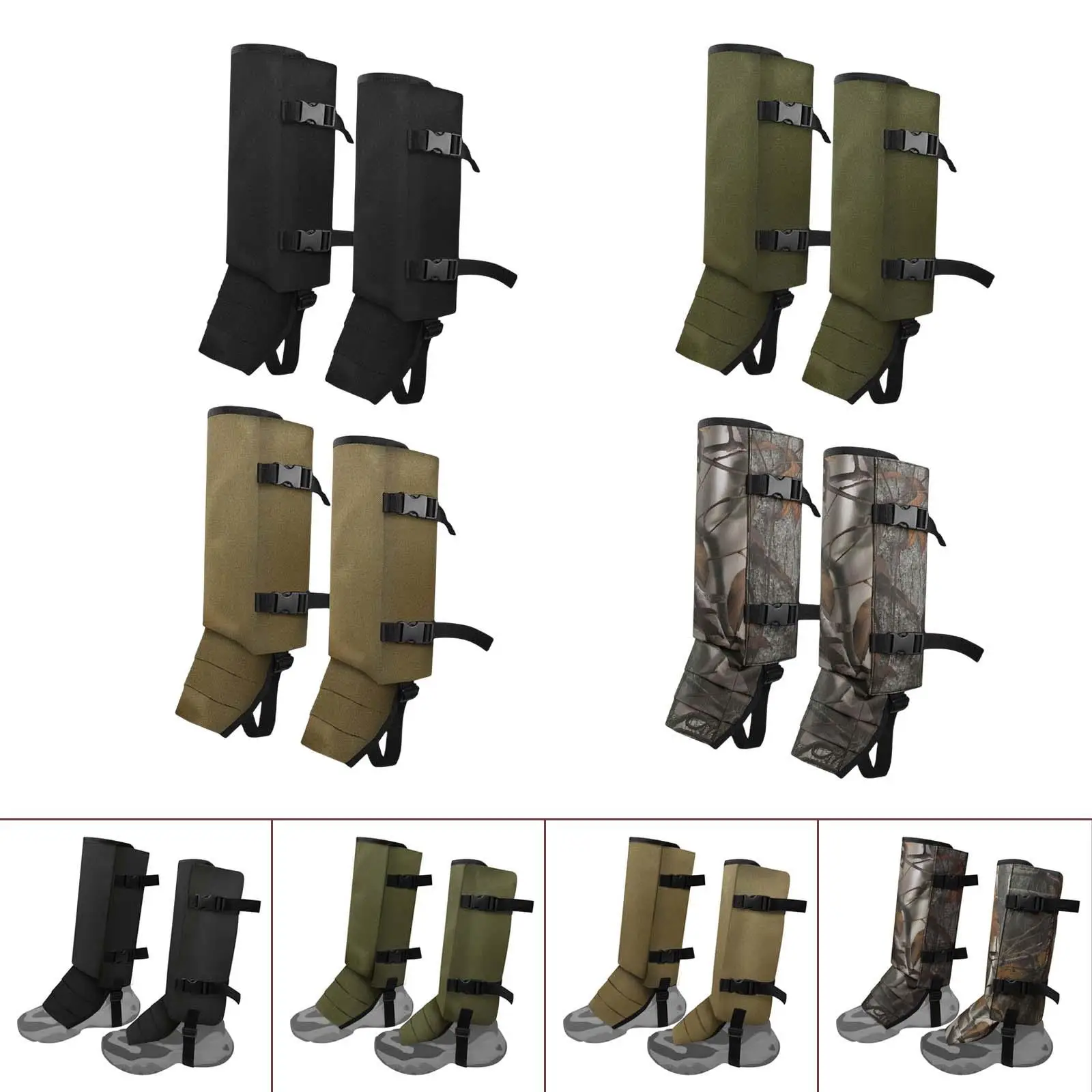 Lightweight Leg Gaiters Waterproof Snow Boot with Adjustable Size Shoes Covers for Camping Travel Hunting Climbing Walking