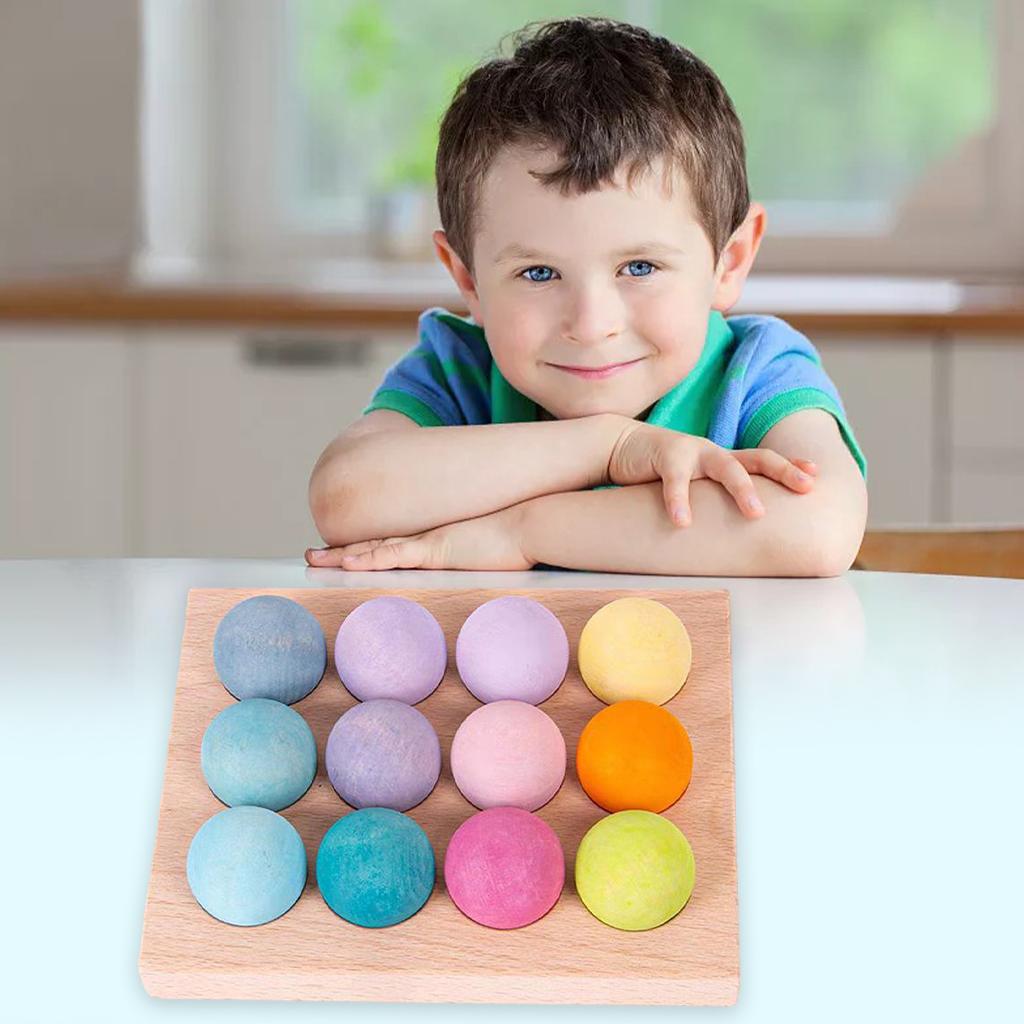 Wooden Ball Toy Color Recognition Children Early Intelligence Development Early