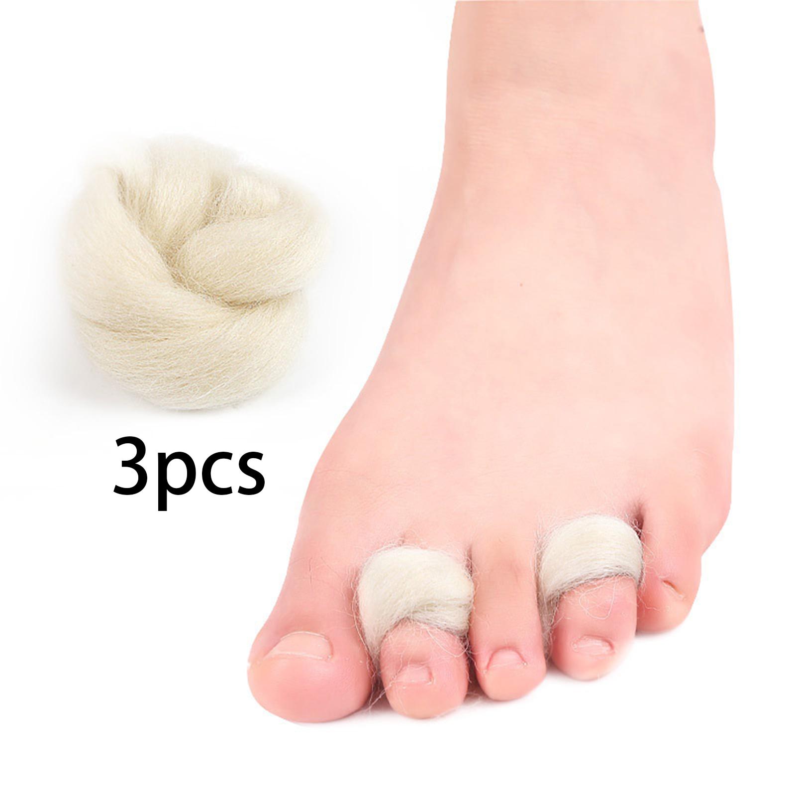 Soft 3 Count Wool Feet Cushioning Toe Separator Absorb Water from Your Skin Reduce Soreness and Fatigue Versatile Washable