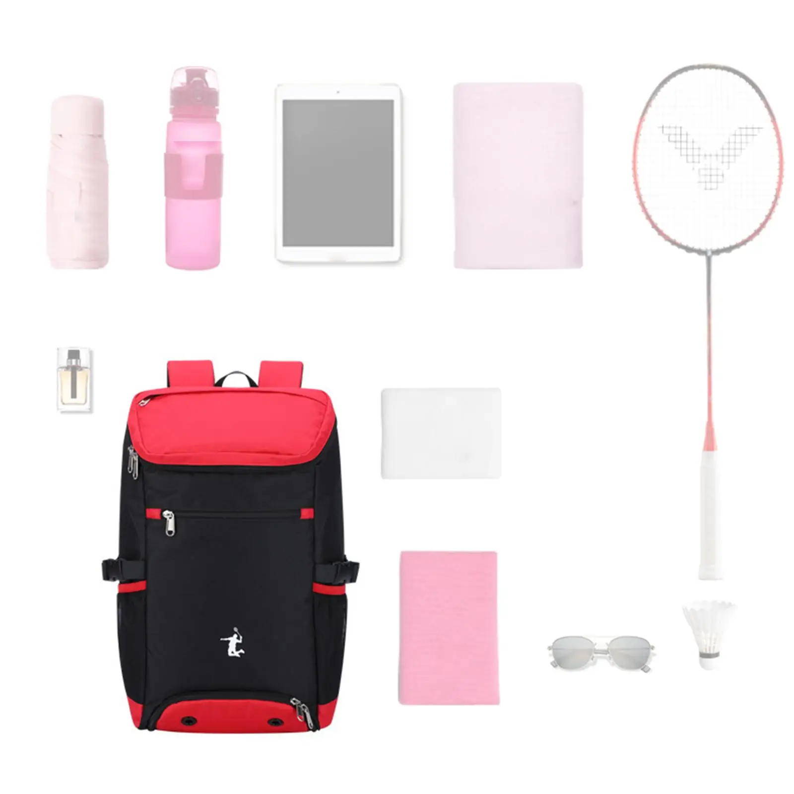 Large Tennis Backpack Ventilated Shoe Compartment Accessories Racquet Carrier Women Men Durable Bag for Badminton Rackets