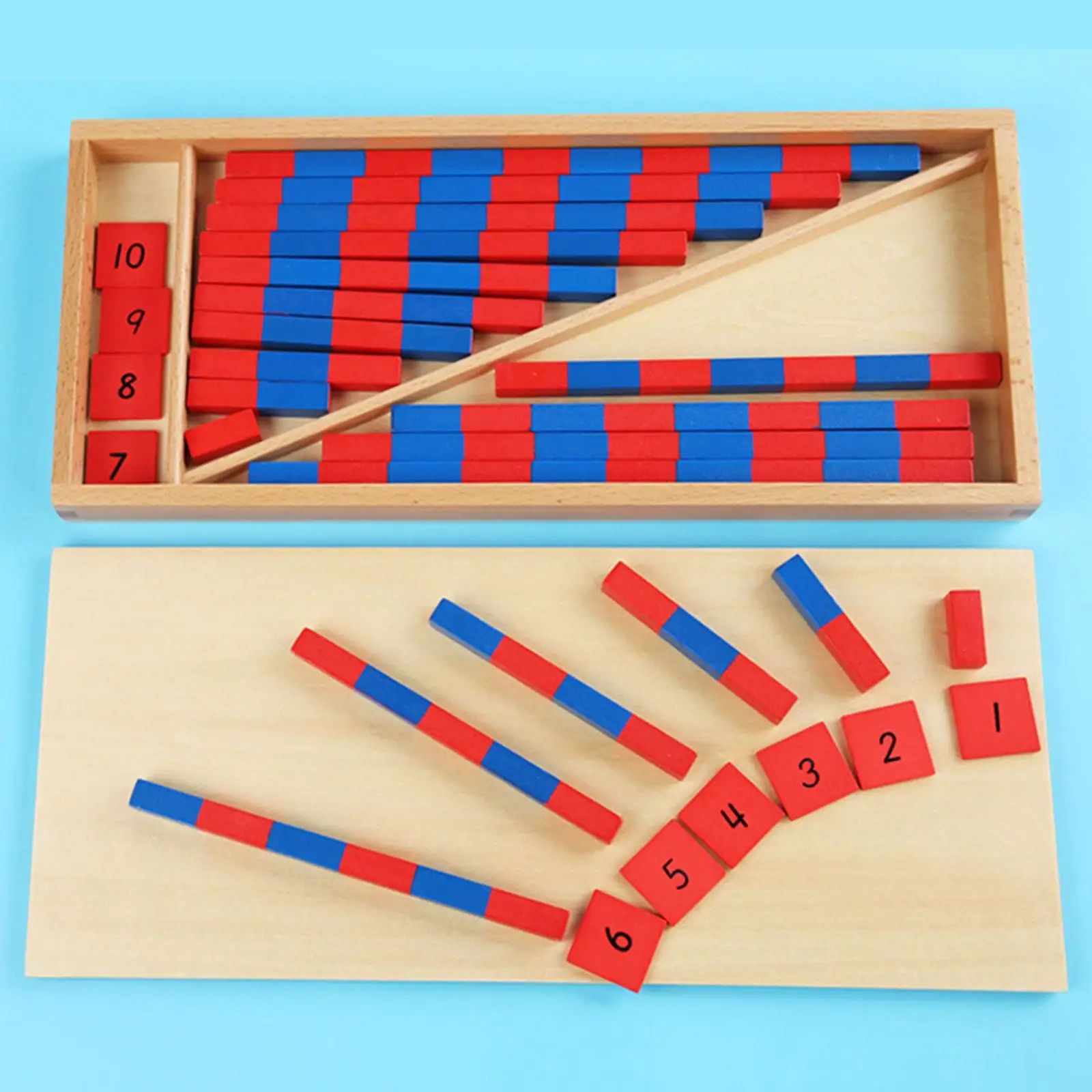 Montessori Numerical Rods Learning Bars Counting Rods Wood Matching Game Multipurpose Math Toys for Daycare Holiday Toddlers