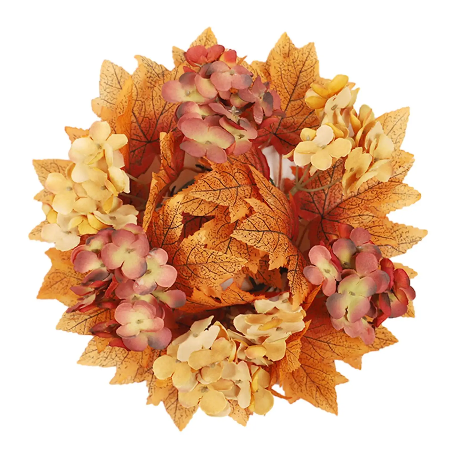Fall Candle Rings Wreaths Living Room Decor Thanksgiving Candle Stick Holder