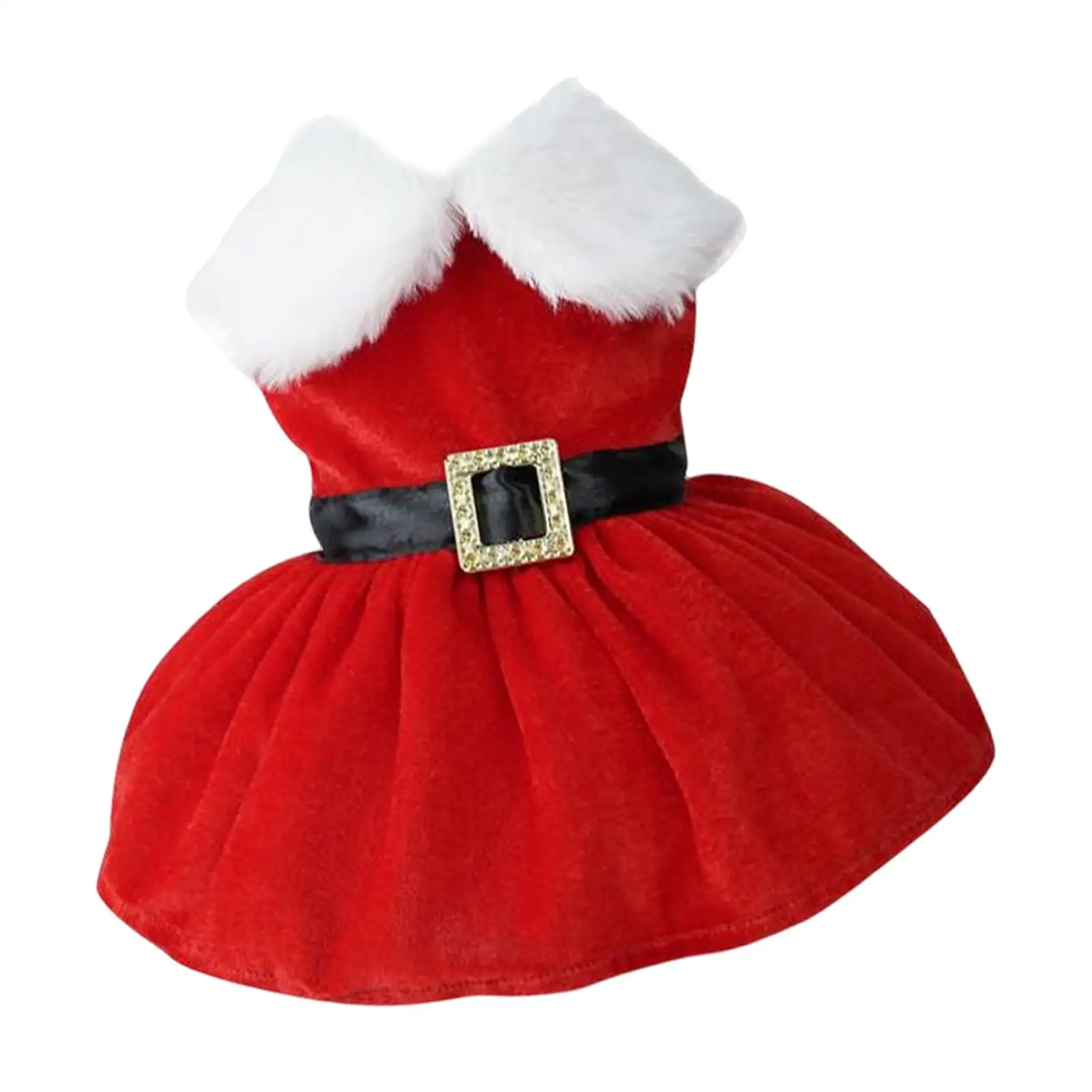 Pet Christmas Costume Clothes Dress up Skirt Flannel Party Outfit Holiday Christmas Dress Clothing Soft Comfortable Cosplay Coat