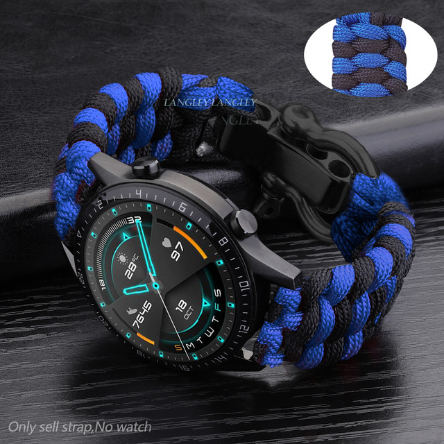 Paracord WatchBand for Samsung Galaxy Watch5 40mm/44mm/Pro, Watch4 Classic 42mm/46mm, Watch4 40mm/44mm, Watch3 41mm/45mm(watch not top included)