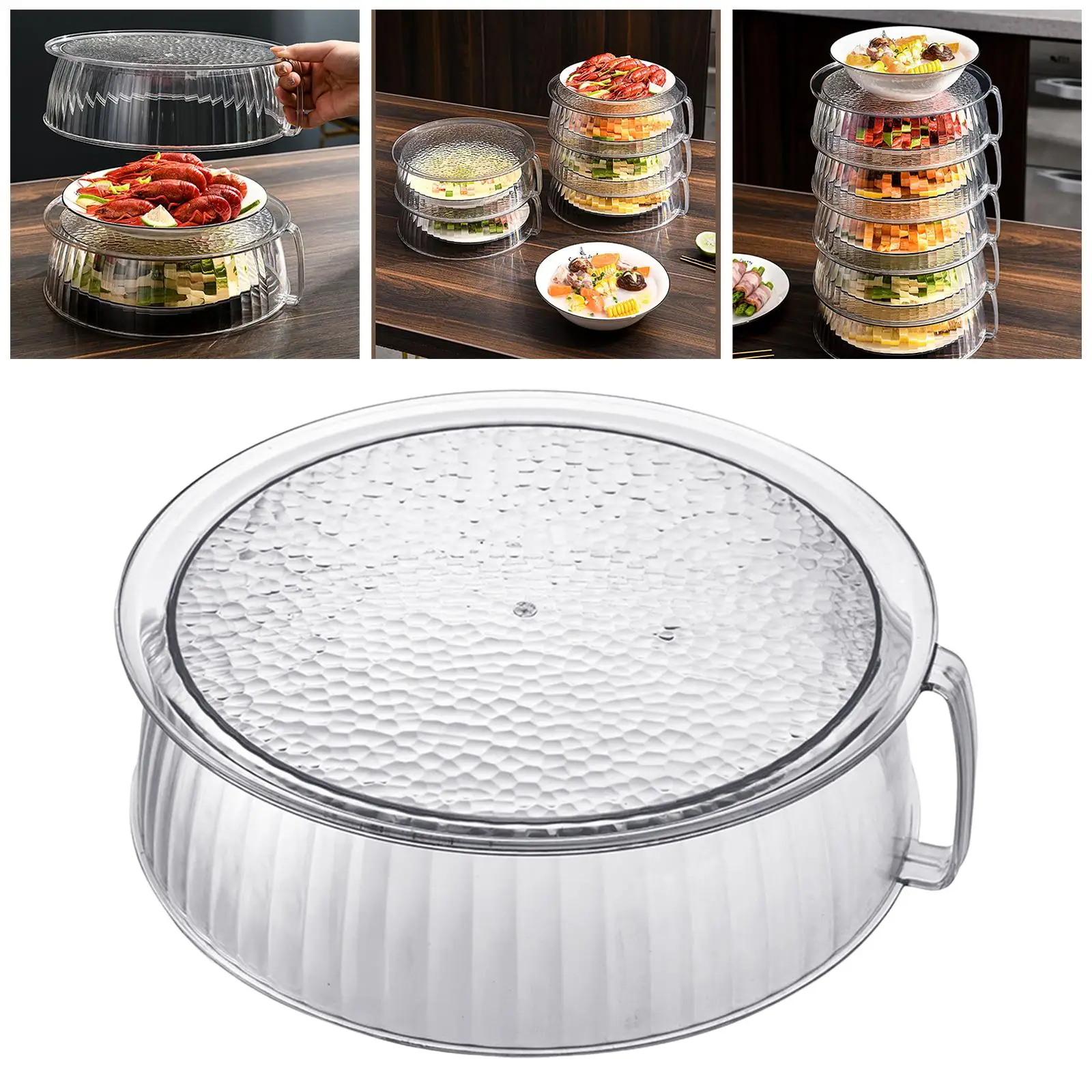 Multi Layer Dish Cover Multi Purpose High Capacity Transparent for Household