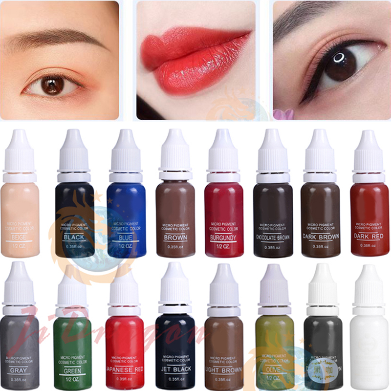 Best of 15ml Tattoo Ink Pigment Set Professional Permanent Makeup Microblading Eyebrow Lips Eyeline Tattoo Color Body Beauty Art Supplie Reviews & Tips