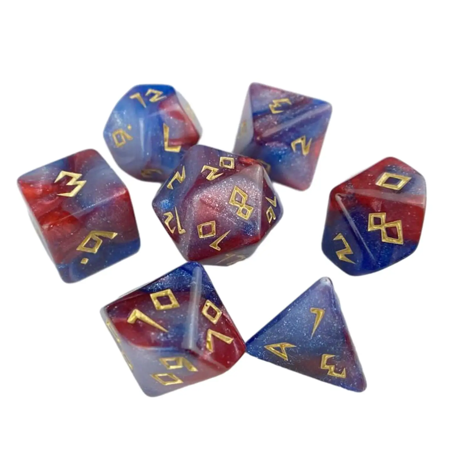 7Pcs Multi Sided Doces Set D4-D20 Polyhedral Dices Math Counting Teaching Aids for Role Playing Table Board Games