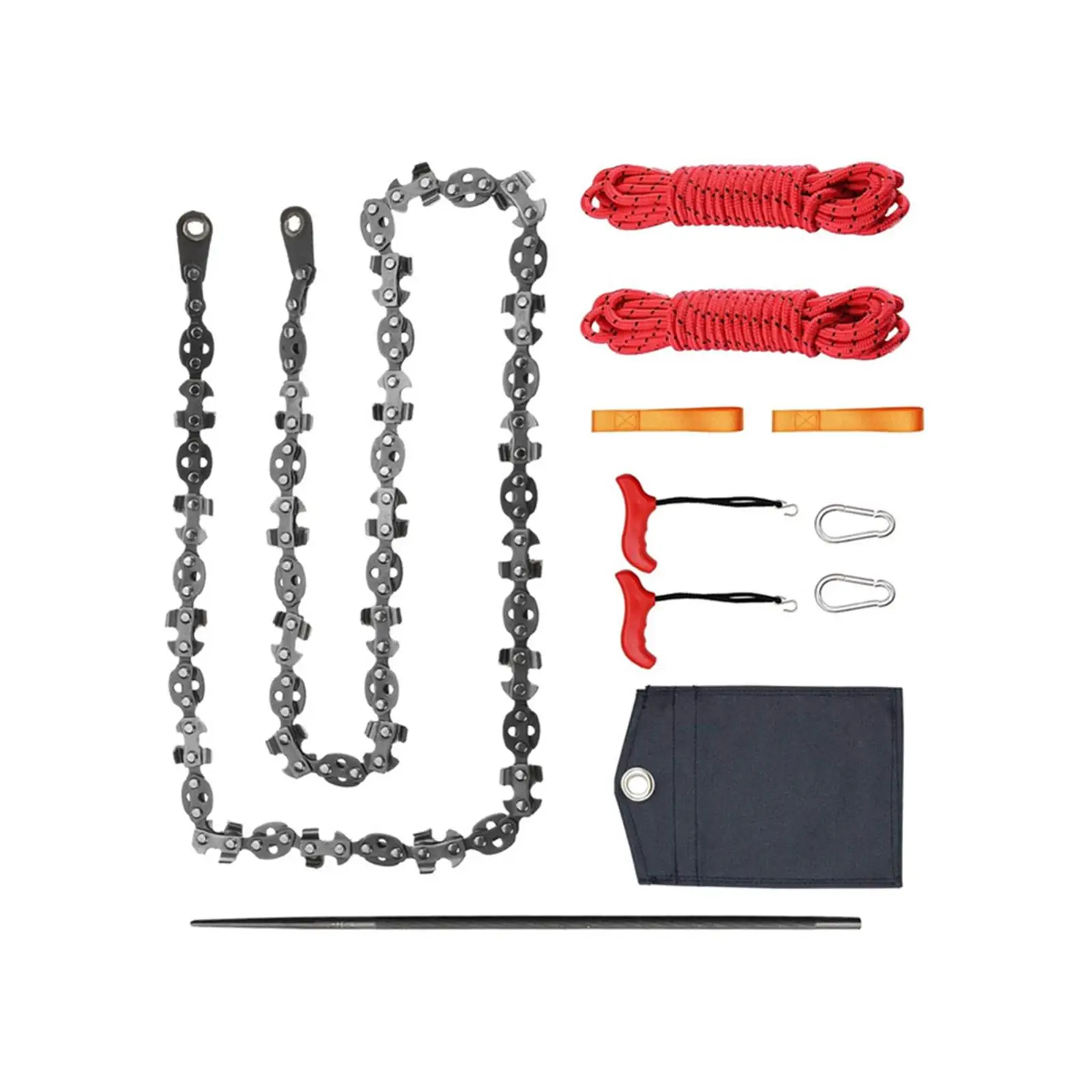 Pocket Saw Double Sides Blade Camping Saw Hand Rope Chain Saw Emergency Saw for Gardening Hiking Camping Emergency Outdoor