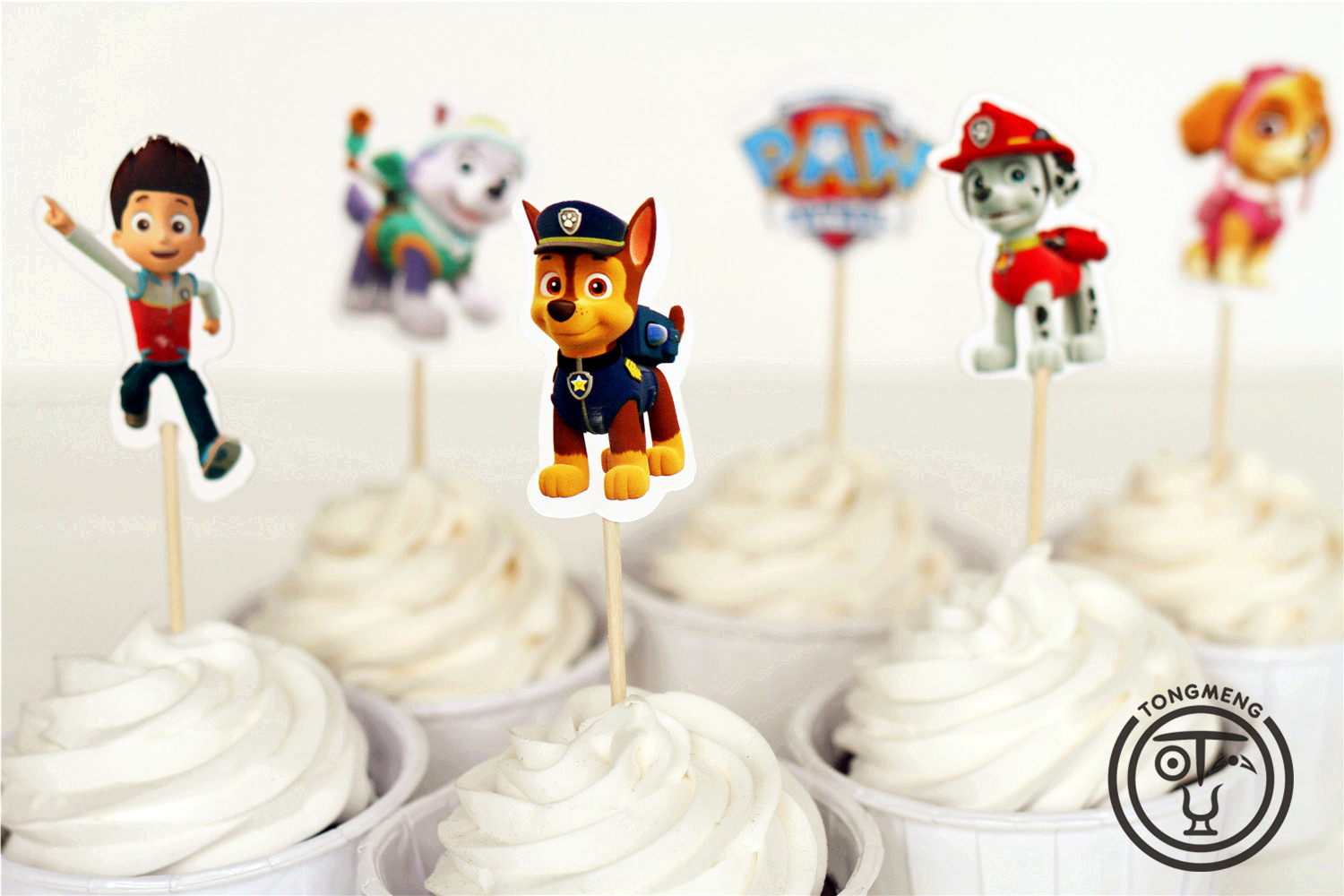 24 stücke Paw Patrol Geburtstag Party Dekoration Welpen Patrol Kuchen Karte Obst Plug-in Geburtstag Party Liefert Spielzeug für Kinder – Detail 1