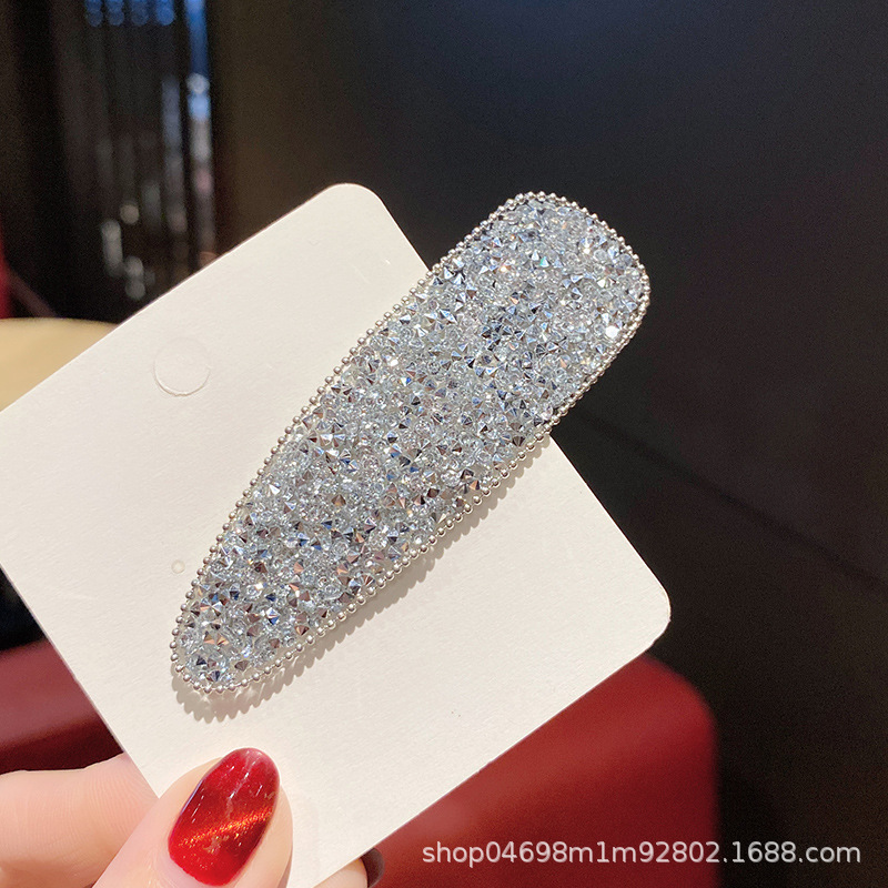 Koreanische Mode Strass Pin Tropf Platz Einfache Glitter Haar Clips Pony Haar Organizer Clips Frauen Haar Zubehör – Detail 8