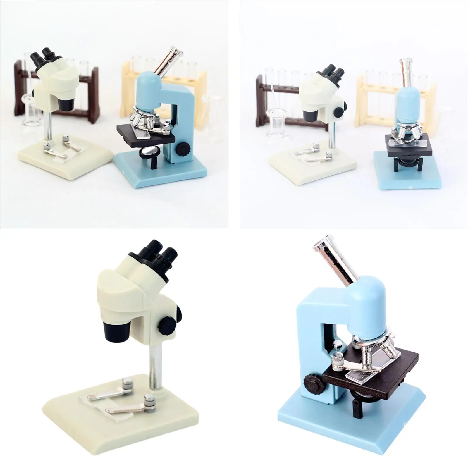 Dollhouse Miniature Doll House Furniture Toy Life Scene Props Ornament Mini Lab Equipment Microscope Model Pretend Play Toy