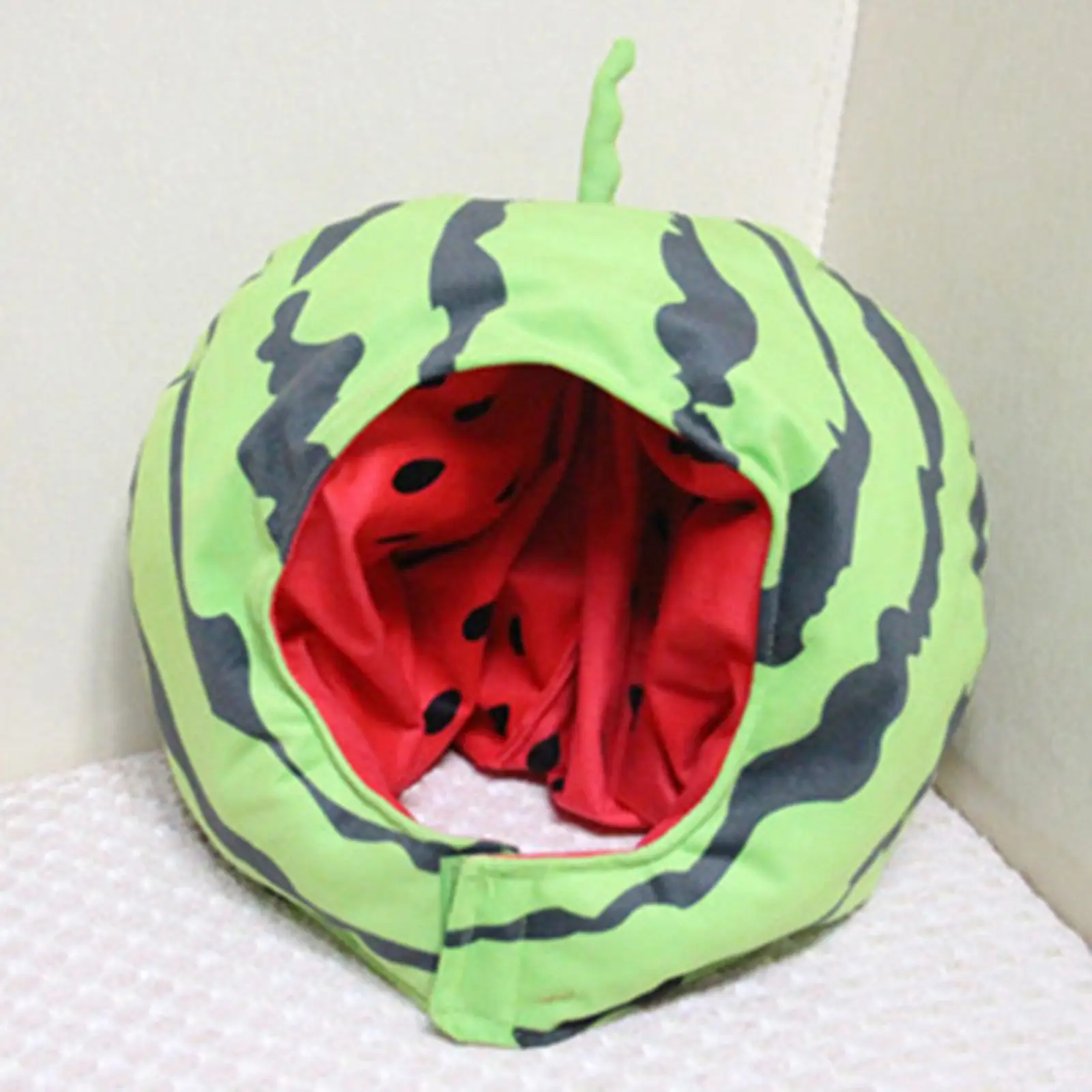 Funny Watermelon Costume Hat Durable Novelty Fruit Headwear for Party Decoration Halloween Performing Props Carnival Cosplay