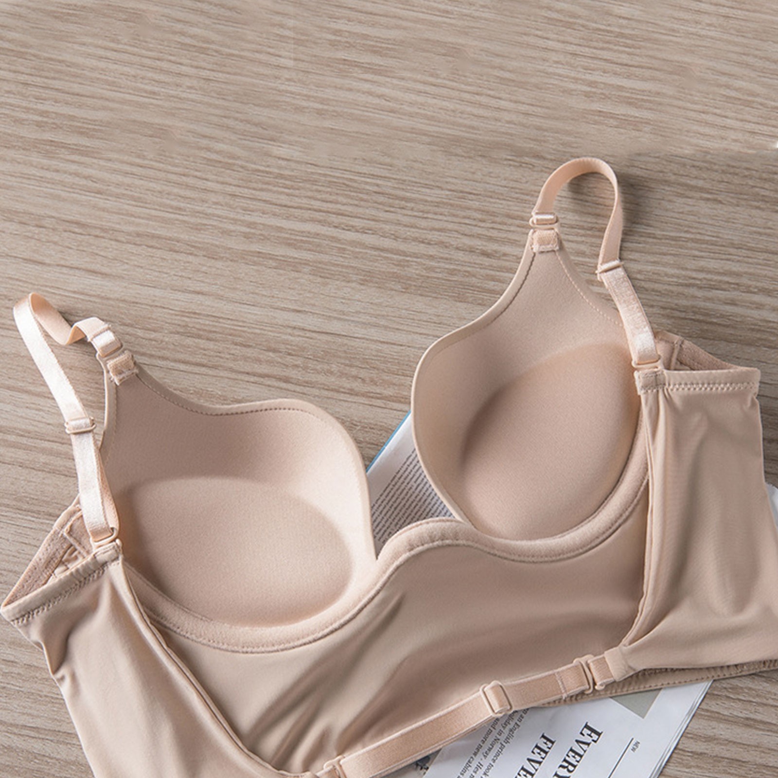 Women'S Low Back Bra Wire Lifting Deep U Shaped Backless Bra Women Seamless Bra Sexy No Wire Push Up Underwear Girls Students