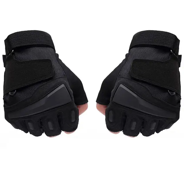 Tactical Gloves Military Black Army Adjustable leather Gloves Carbon F –  Tryway Store