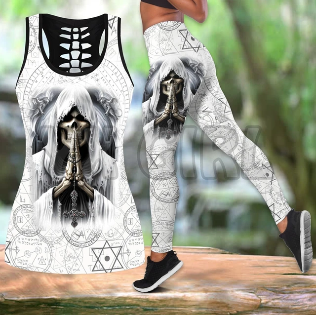 Gothic Dragon 3D Printed Tank Top+Legging Combo Outfit Yoga Fitness Legging  Women - AliExpress