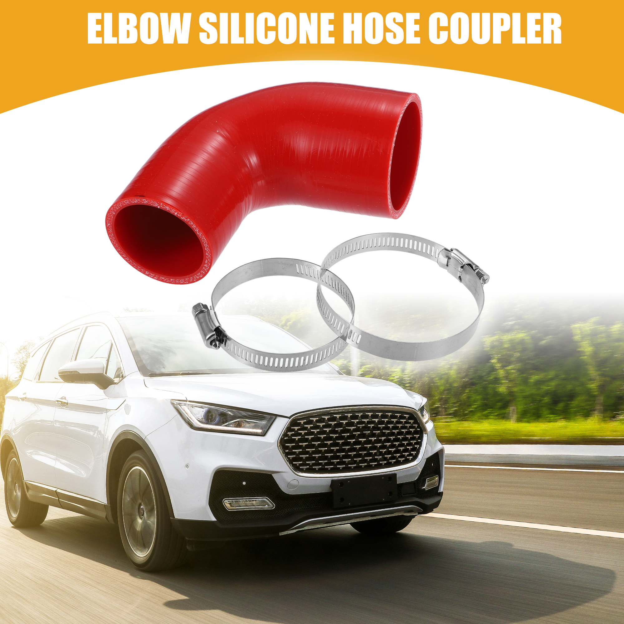 UXCELL 51mm ID to 63mm ID 51mm ID to 76mm ID Universal 90 Degree Elbow Silicone Hose Coupler Turbo Intercooler Intake Piping