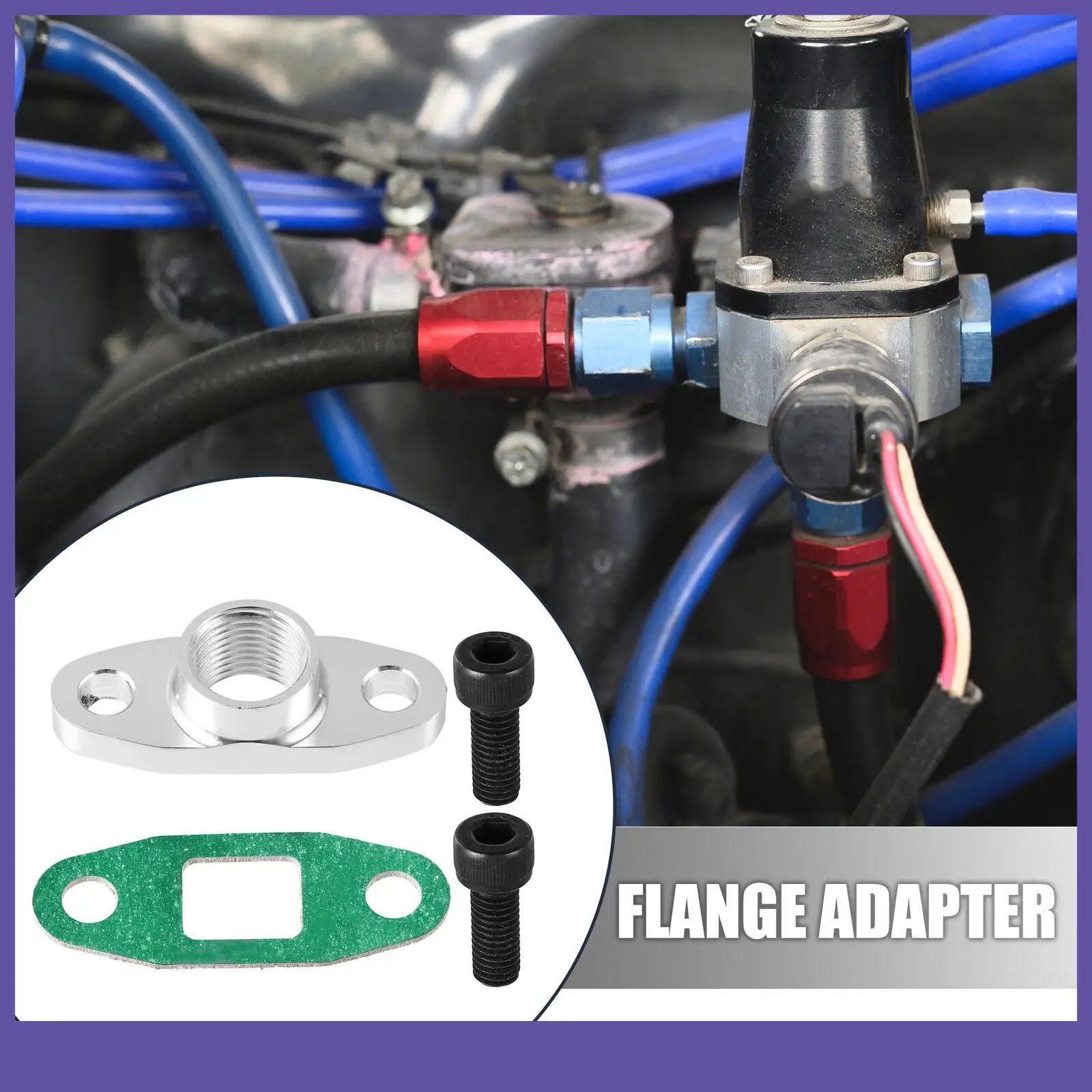 Oil Drain Outlet Flange Gasket Adapter Set ,Aluminum Alloy, Accessory Durable with Bolts 1/2