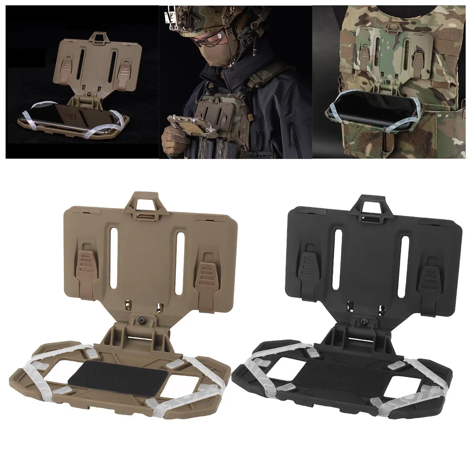 Hunting Vest Phone Board Lightweight Chest Phone Holder Mount Phone Carrier Plate for Most Phones Waist Belts Training