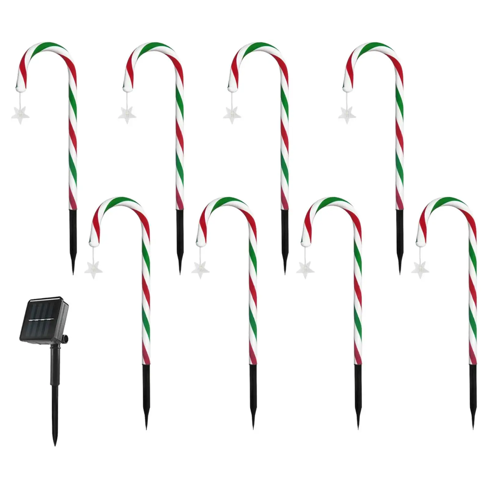Solar Xmas Candy Cane Lights Lawn Lights Waterproof Outdoor Solar Pathway Lights for Sidewalk Backyard Fence Patio Porch