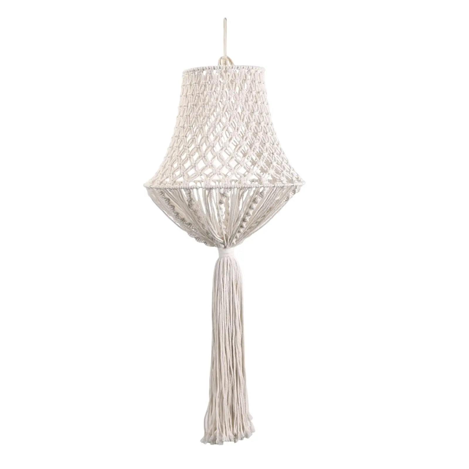 Rural Style Macrame Lamp Shade Handmade Weaving Ceiling Light Shade Fitting Chandelier Lampshade for Living Room Home Decoration