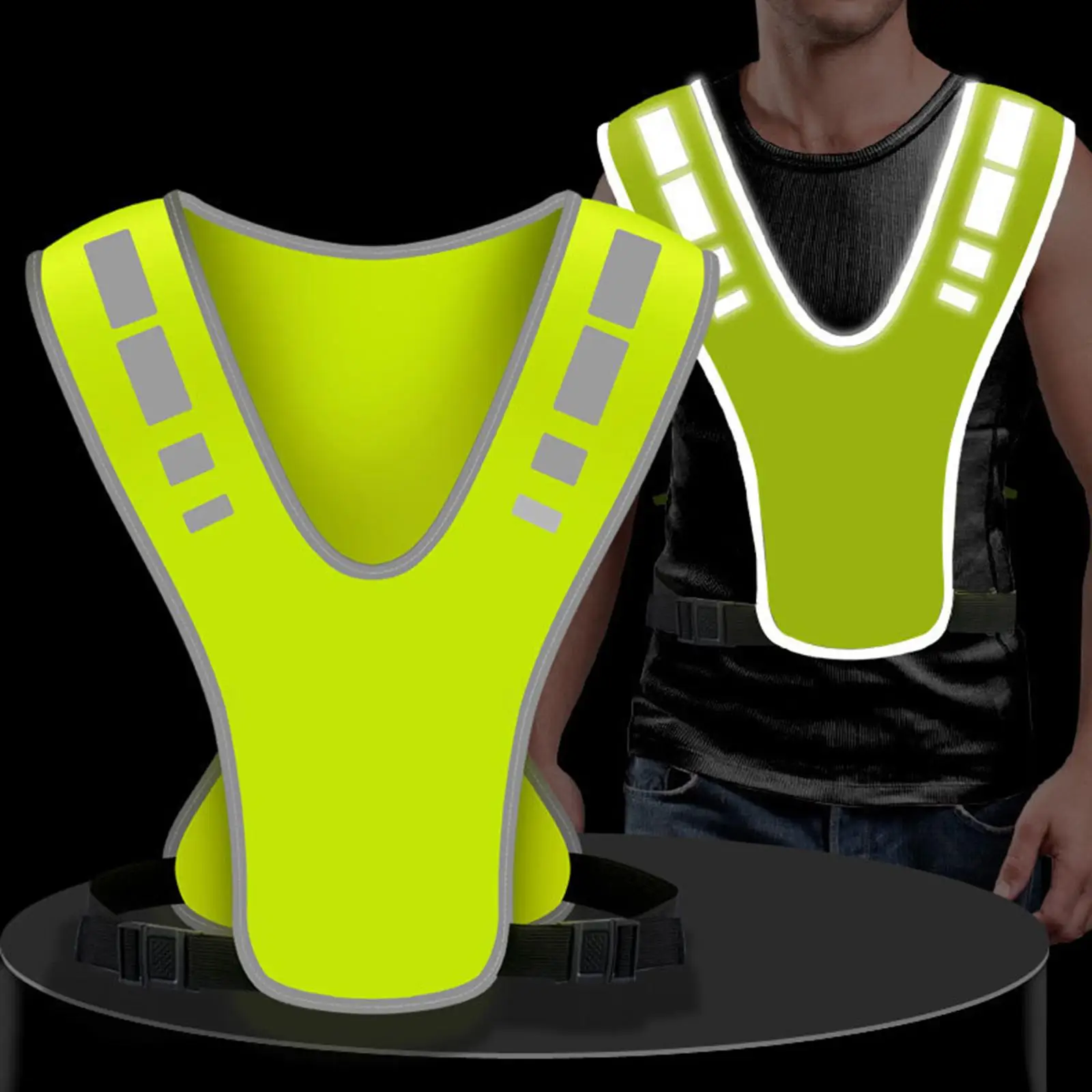 Running Reflective Vest Gear, Safety Vest High Visible Reflective Belt Straps for Night  Cycling Motorcycle Dog Walk Jogging