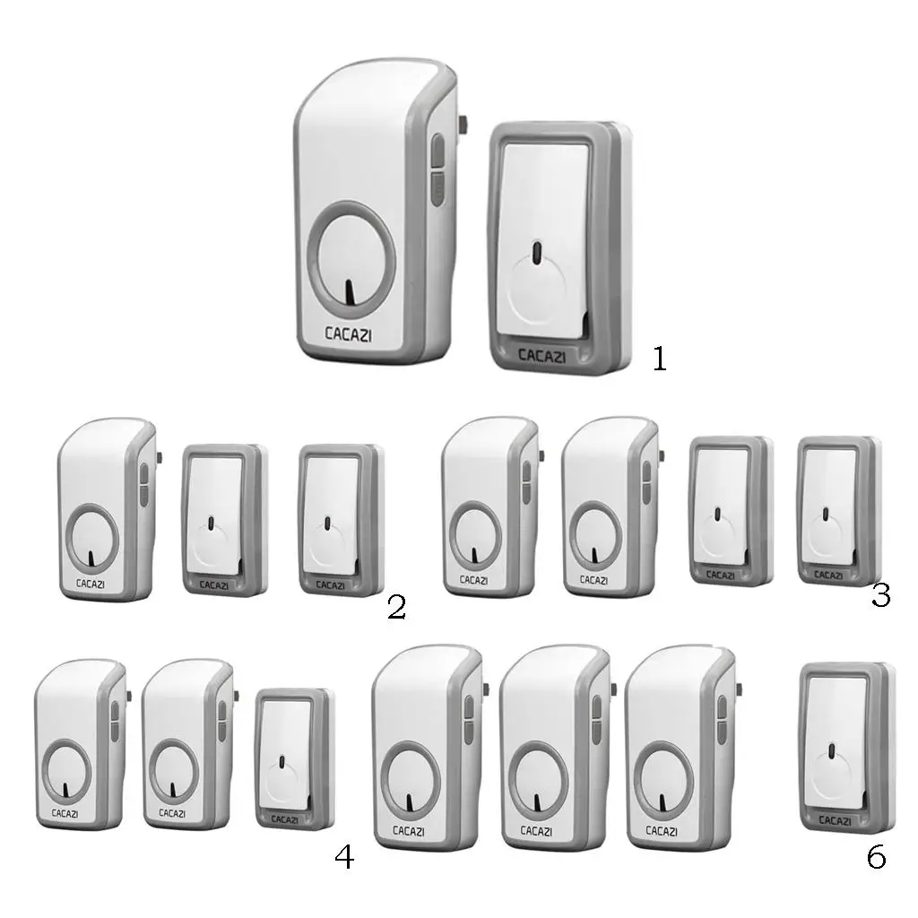 Wireless Doorbell Set-Battery Powered Button Transmitter   Receiver