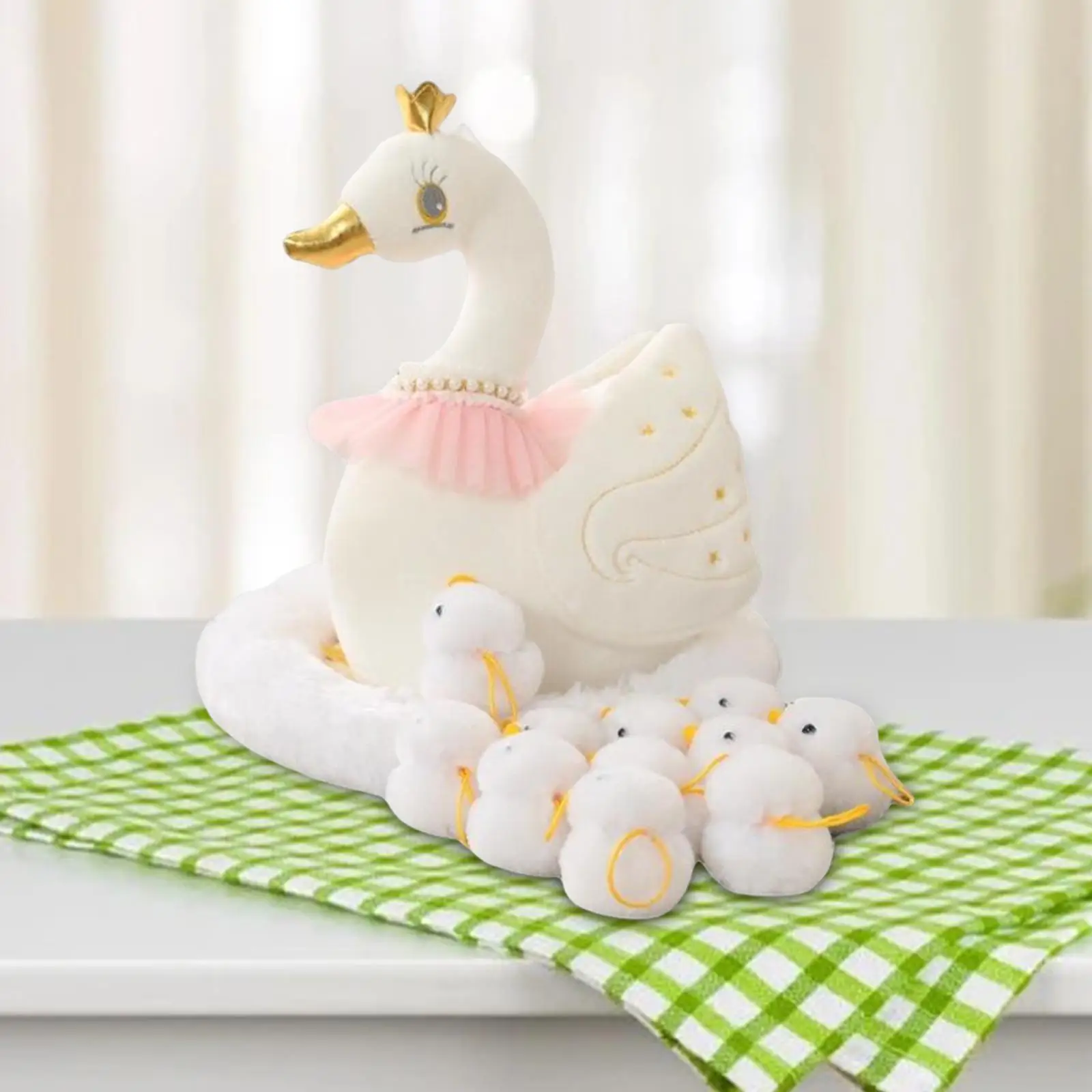 Animal Plush Toy Swan Sculpture Nest Stuffed Lovely for Easter Lawn Patio Decoration