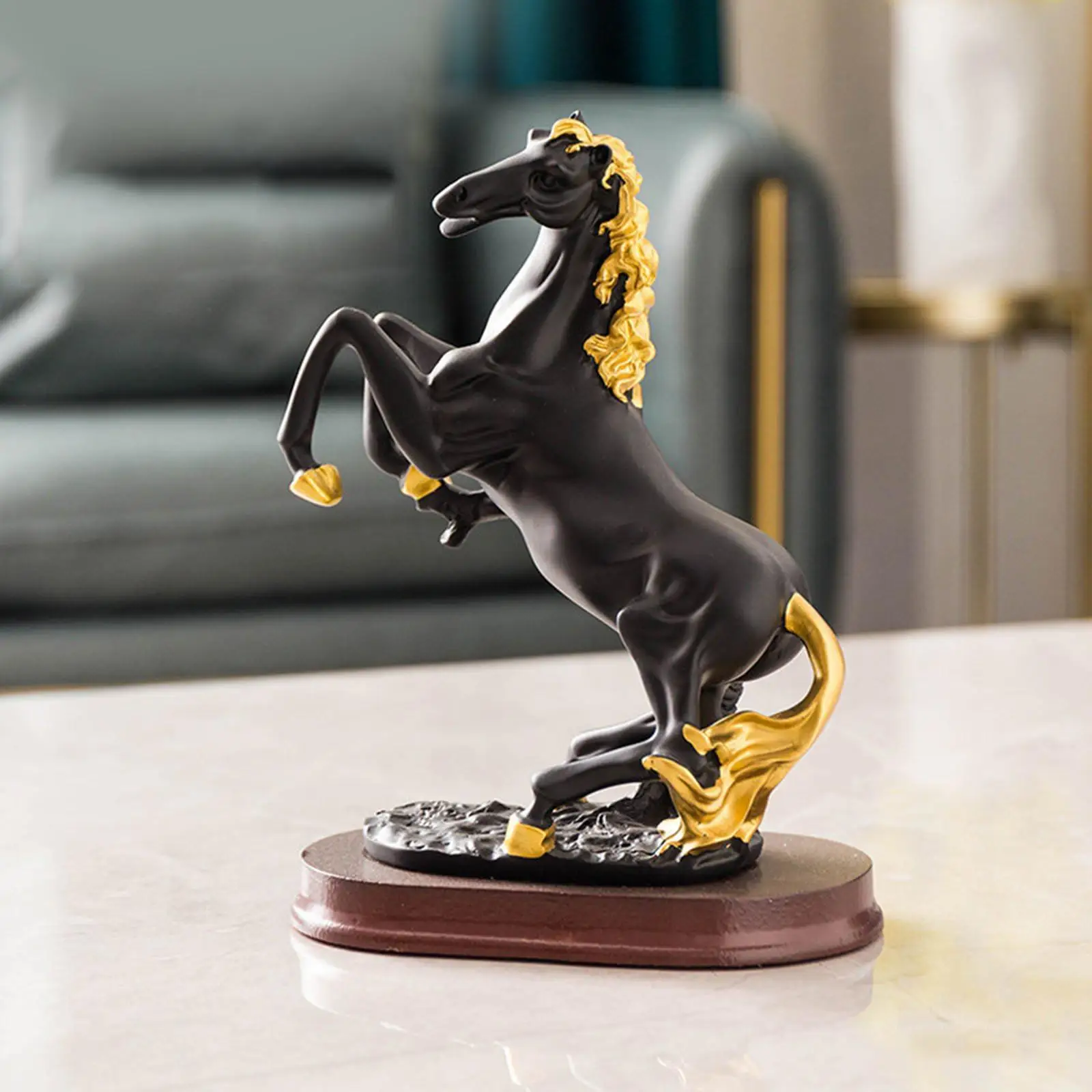 Luxury Horse Figurine Resin Statue Pet Bookshelf Business Decoration Ornaments Acc