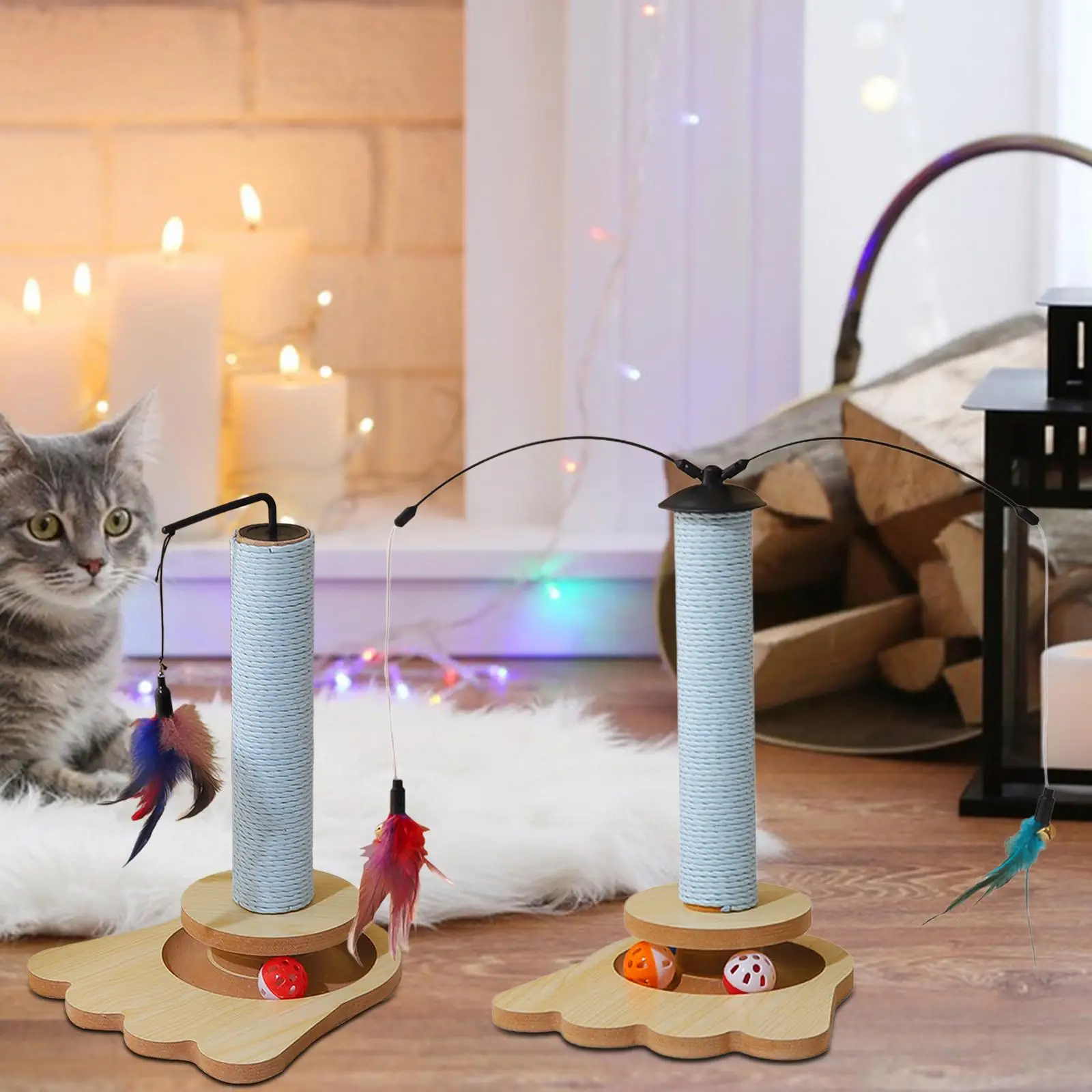 Cat Toy Kitten Interactive Toy Sisal Column Tower Grind Claw Cat Scratcher Carpets Sofa Protector Pet Supplies Cat Accessories