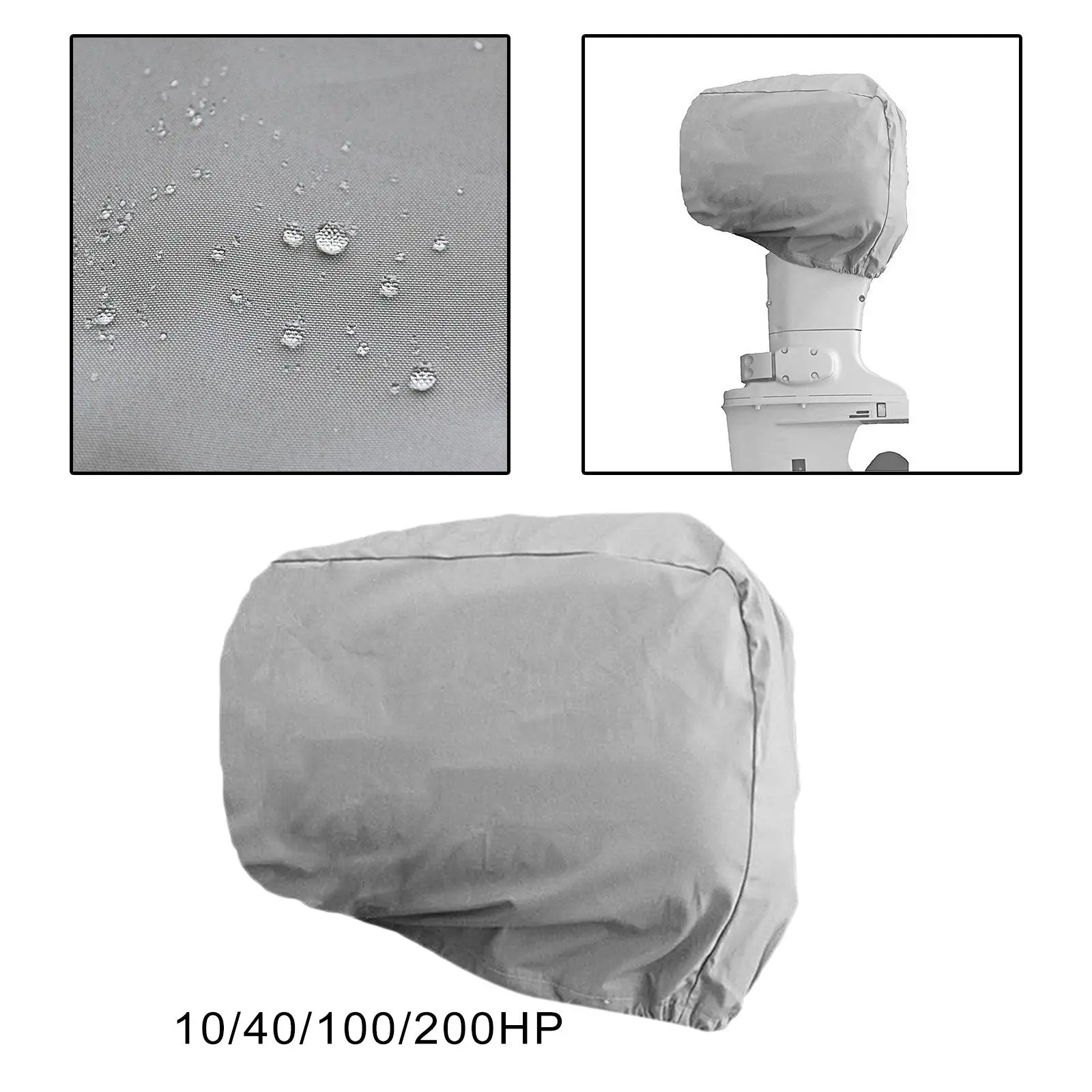 Outboard Motor Cover Silver Portable Boat Hood Covers for Sea Navigation