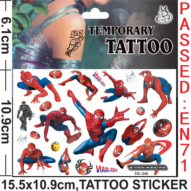 Adesivi per tatuaggi Spiderman per bambini Marvels Figure tatuaggi adesivo  Anime impermeabile e durevole ornamenti per bambini bomboniere - AliExpress