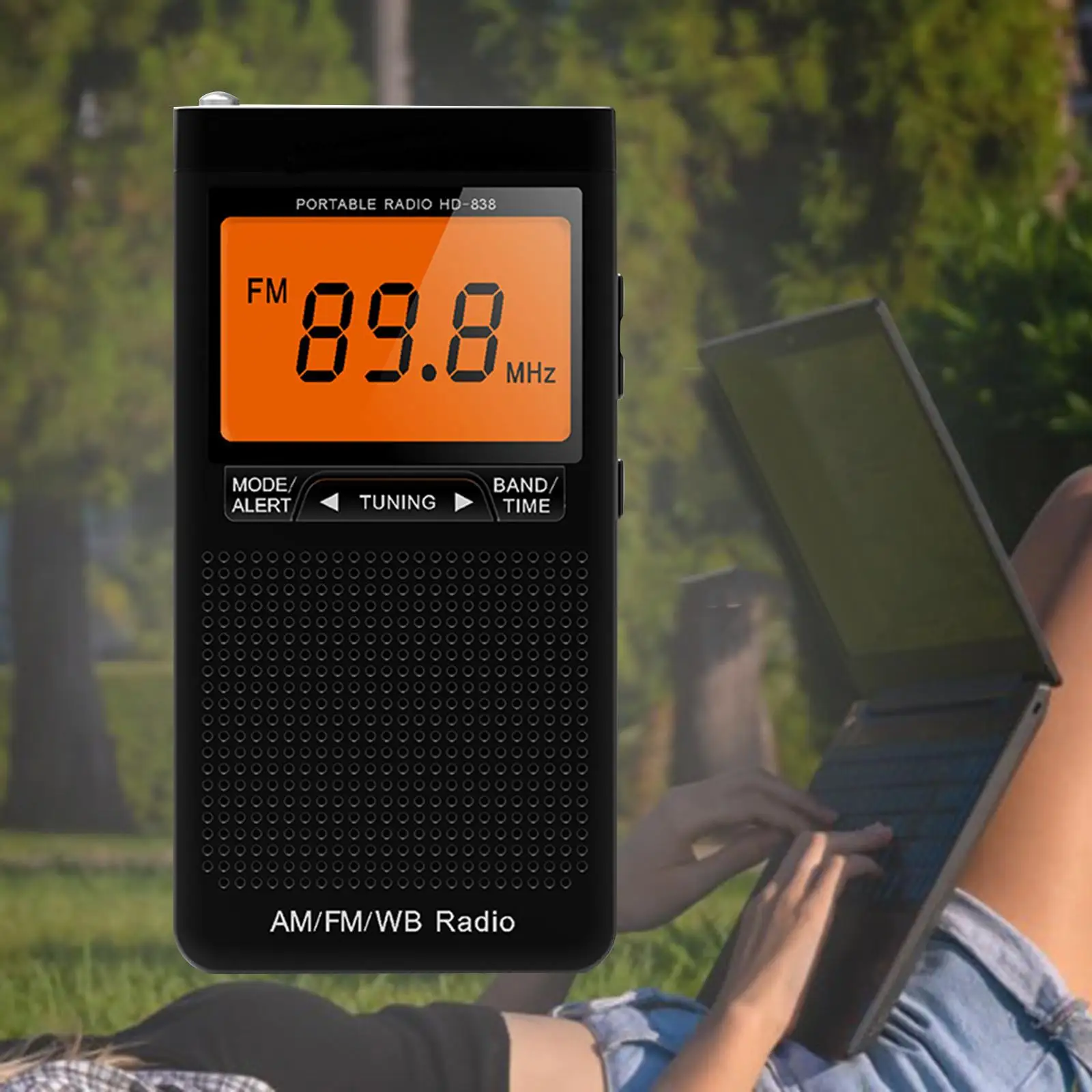 Portable Radio AM FM Headphone Jack Digital Tuning Small Stereo Pocket Radio for Travel Walking Indoor Outdoor Camping Jogging