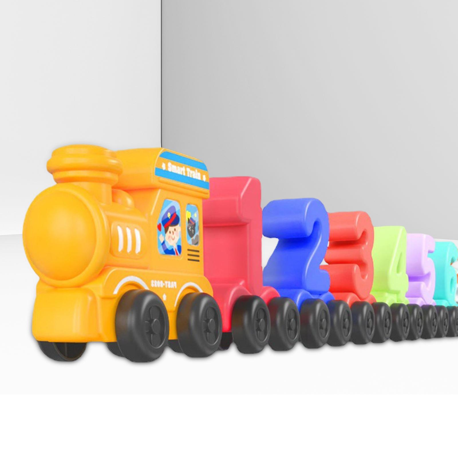 11 Piece Wooden Train Set Durable Colorful Wooden Number Train Set for Game Outdoor