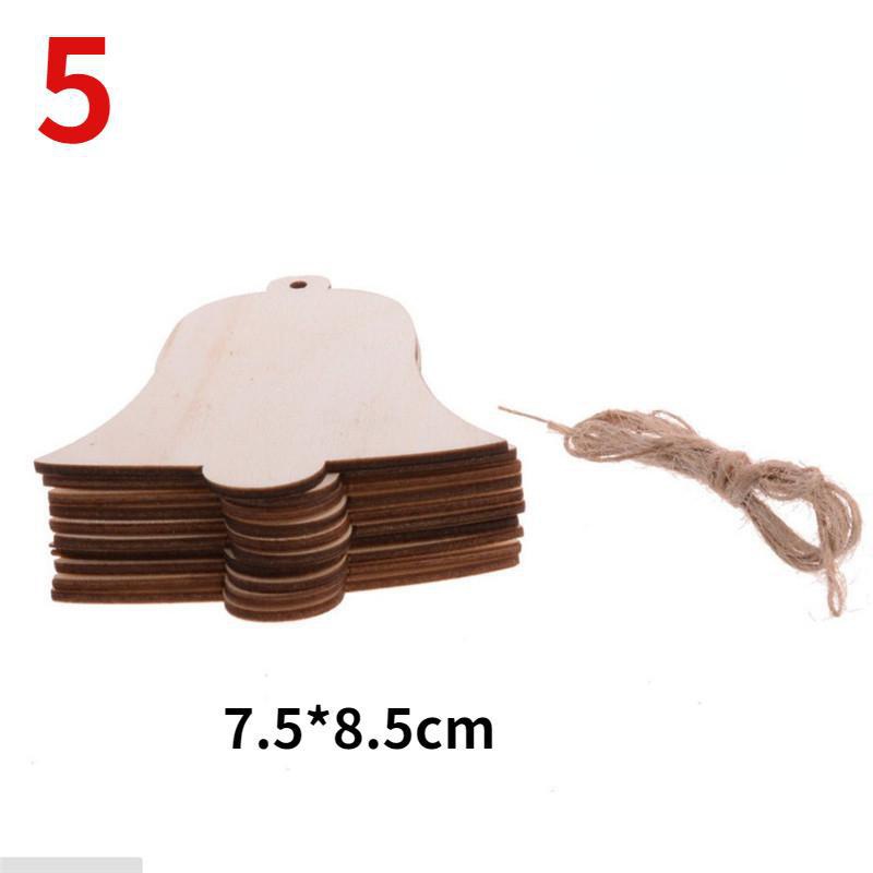 10 Teile/beutel Holz Weihnachtsdekorationen Kreative Weihnachtsbaum Anhänger Urlaub Party Zuhause DIY Dekoration – Detail 5